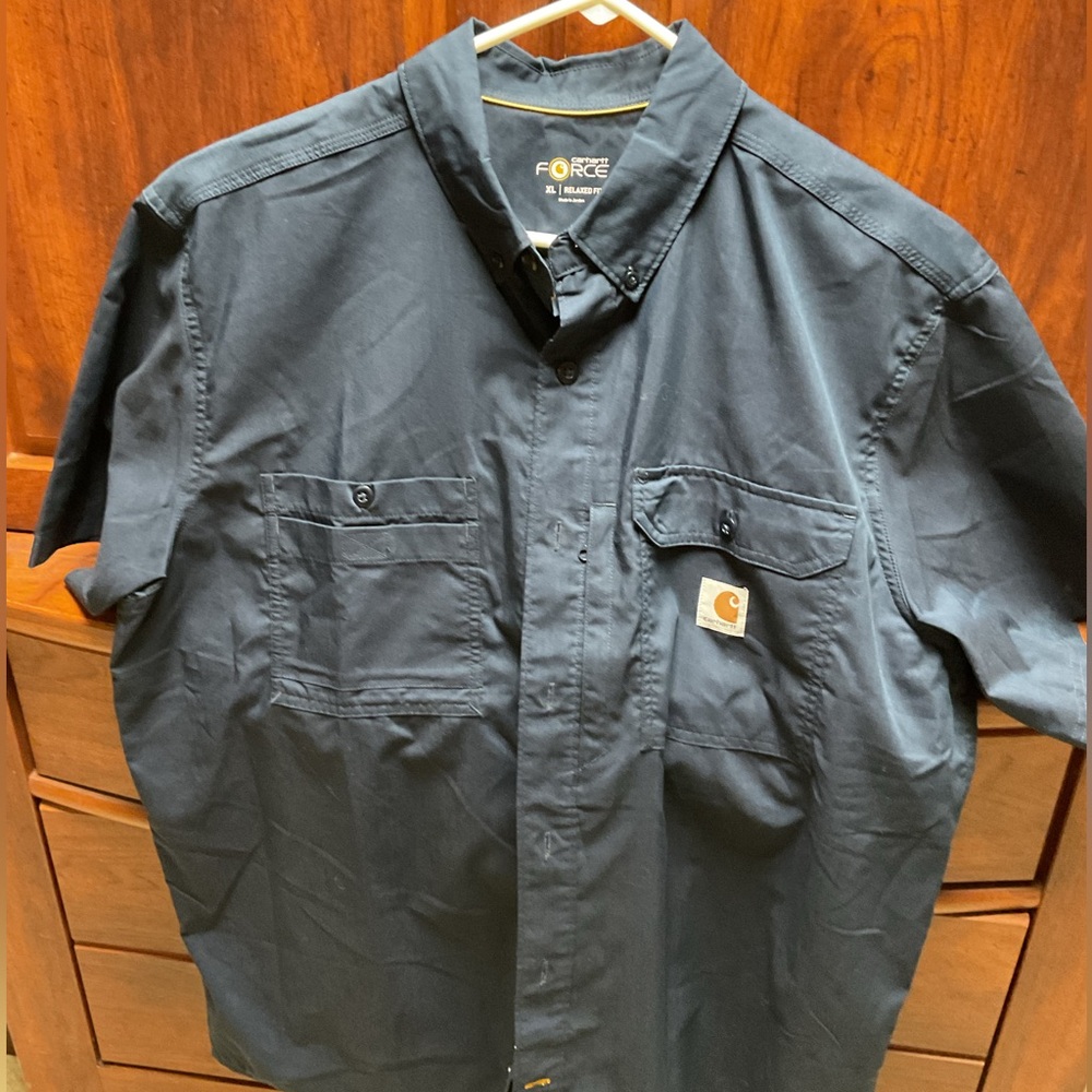 Carhartt Men's Dark Blue Button Down Shirt